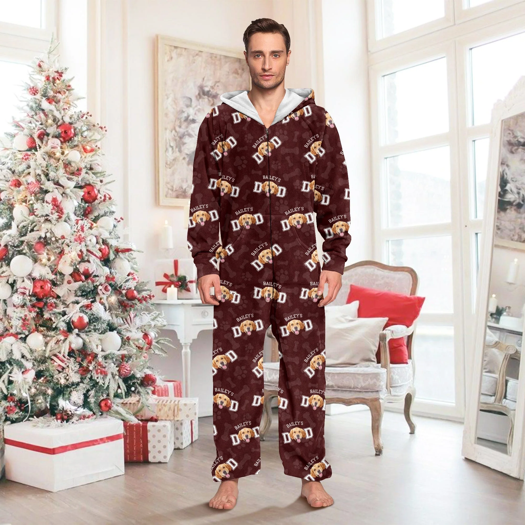 Custom Photo Dog Dad Dog Mom Onesie Pajamas For Dog Lovers HO82 893226 - Image 2