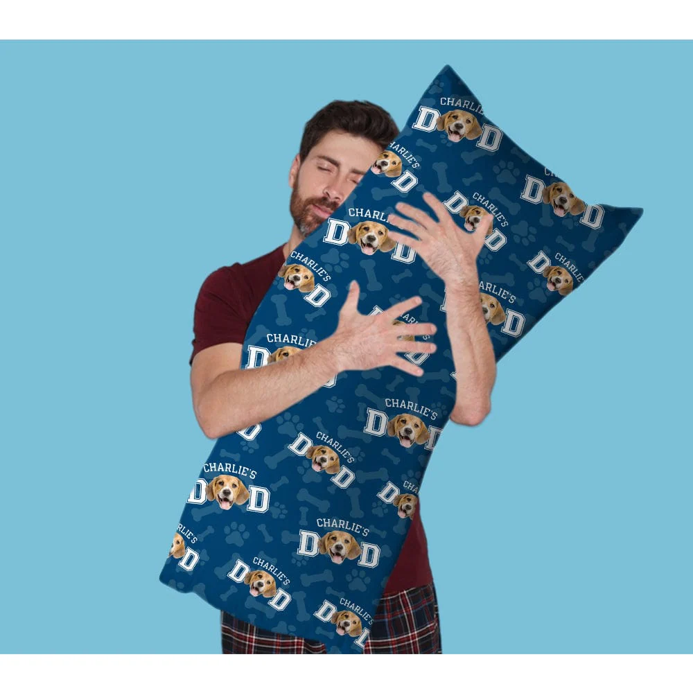 Custom Photo Dog Dad Dog Mom With Paw And Born Pattern Rectangle Pillow Case TA29 890166 - Image 3