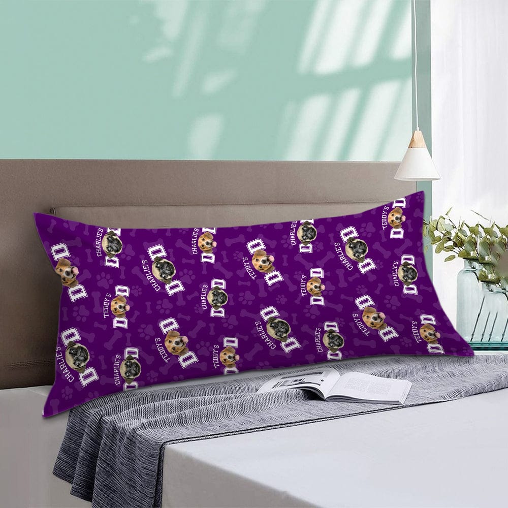 Custom Photo Dog Dad Dog Mom With Paw And Born Pattern Rectangle Pillow Case TA29 890166 - Image 4