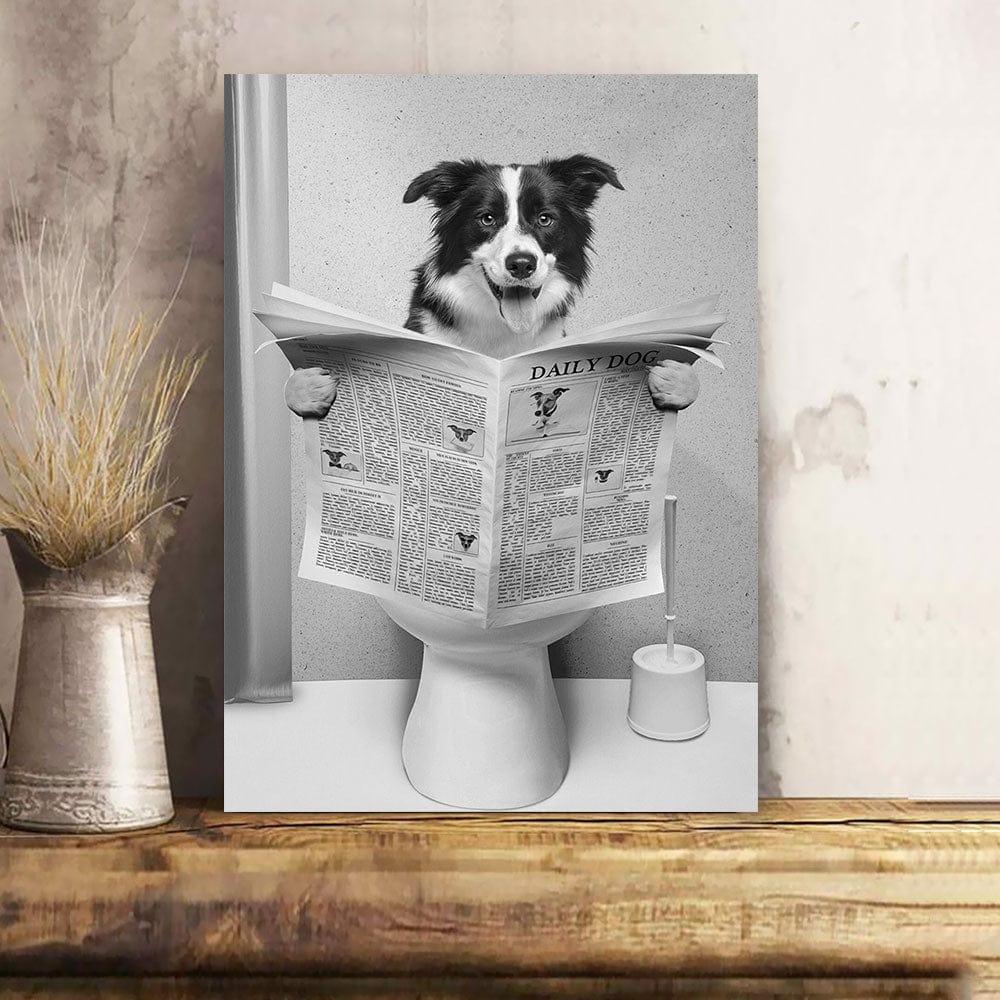 Custom Photo Dog Cat Read Newspaper In Toilet Poster N304 890210 - Image 8