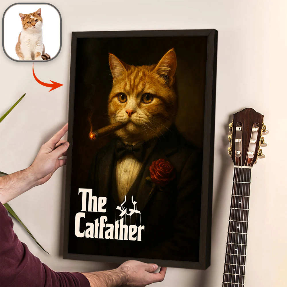 Custom Photo Dogfather Catfather Classical Style Poster Gift For Dog Cat Lovers HO82 894840 - Image 3