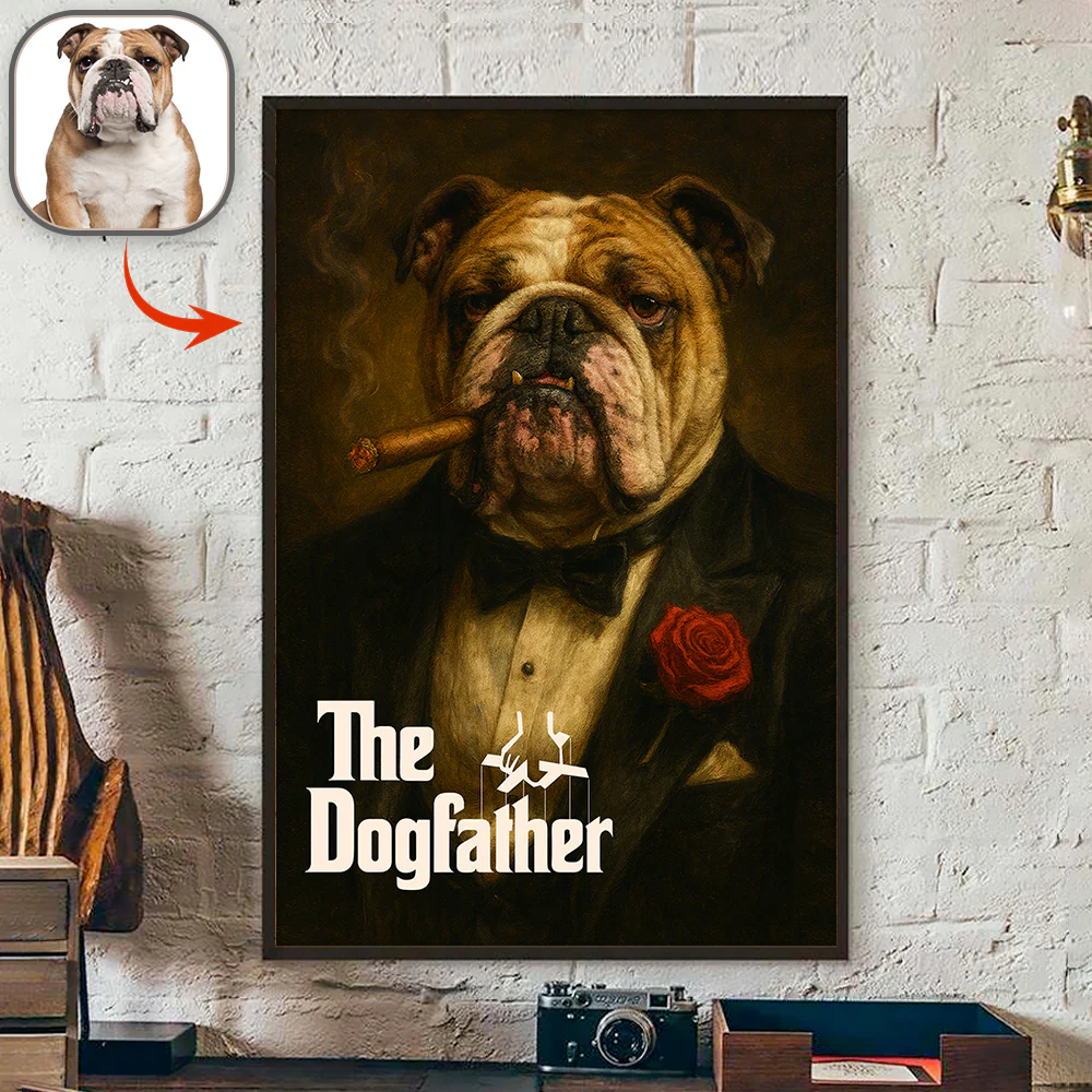 Custom Photo Dogfather Catfather Classical Style Poster Gift For Dog Cat Lovers HO82 894840 - Image 4