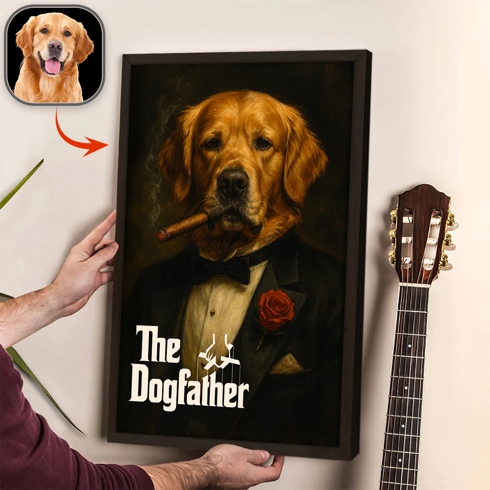 Custom Photo Dogfather Catfather Classical Style Poster Gift For Dog Cat Lovers HO82 894840 - Image 6