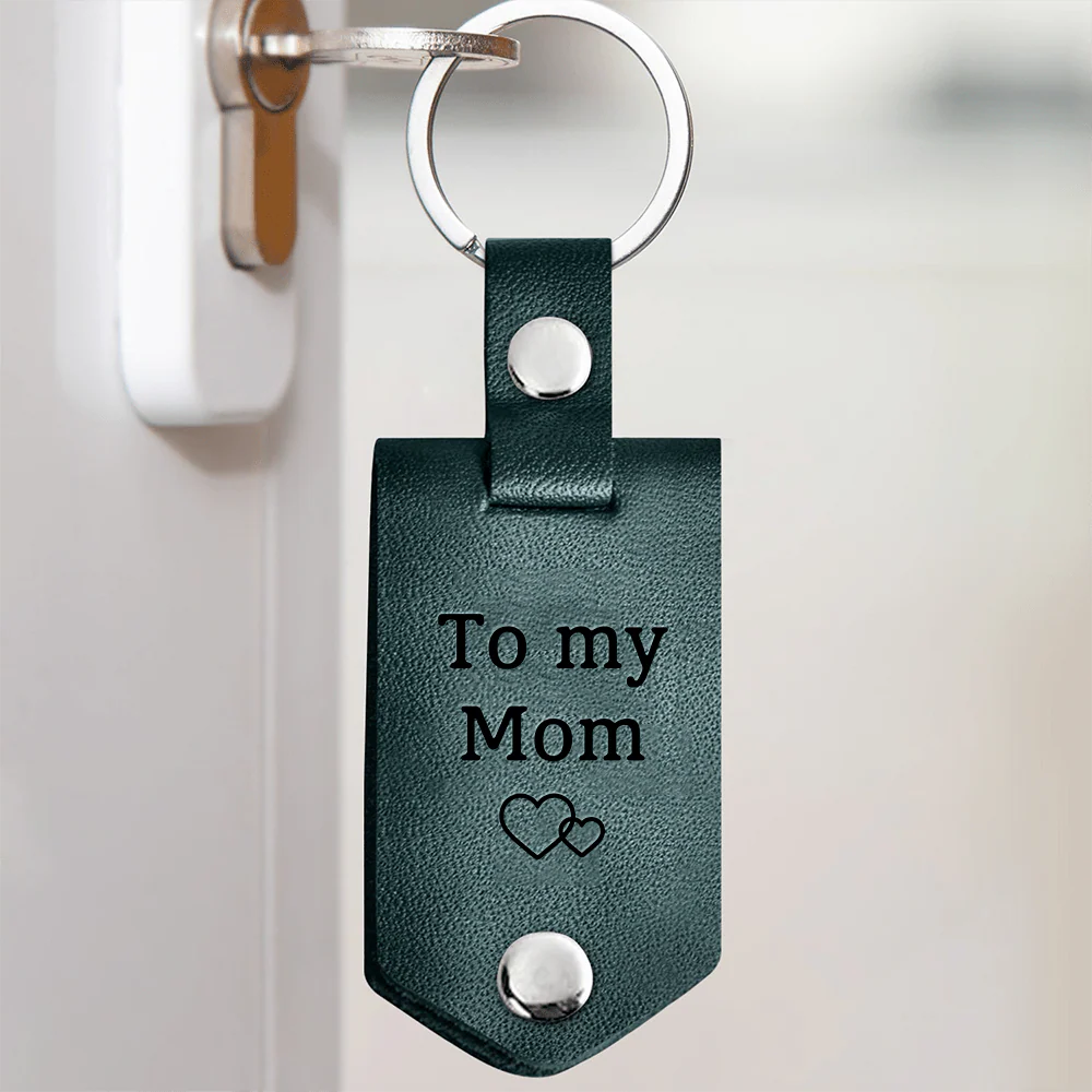 Custom Photo Drive Safe My Mom I Need You Here With Me Leather Keychain DA199 890172 - Image 3