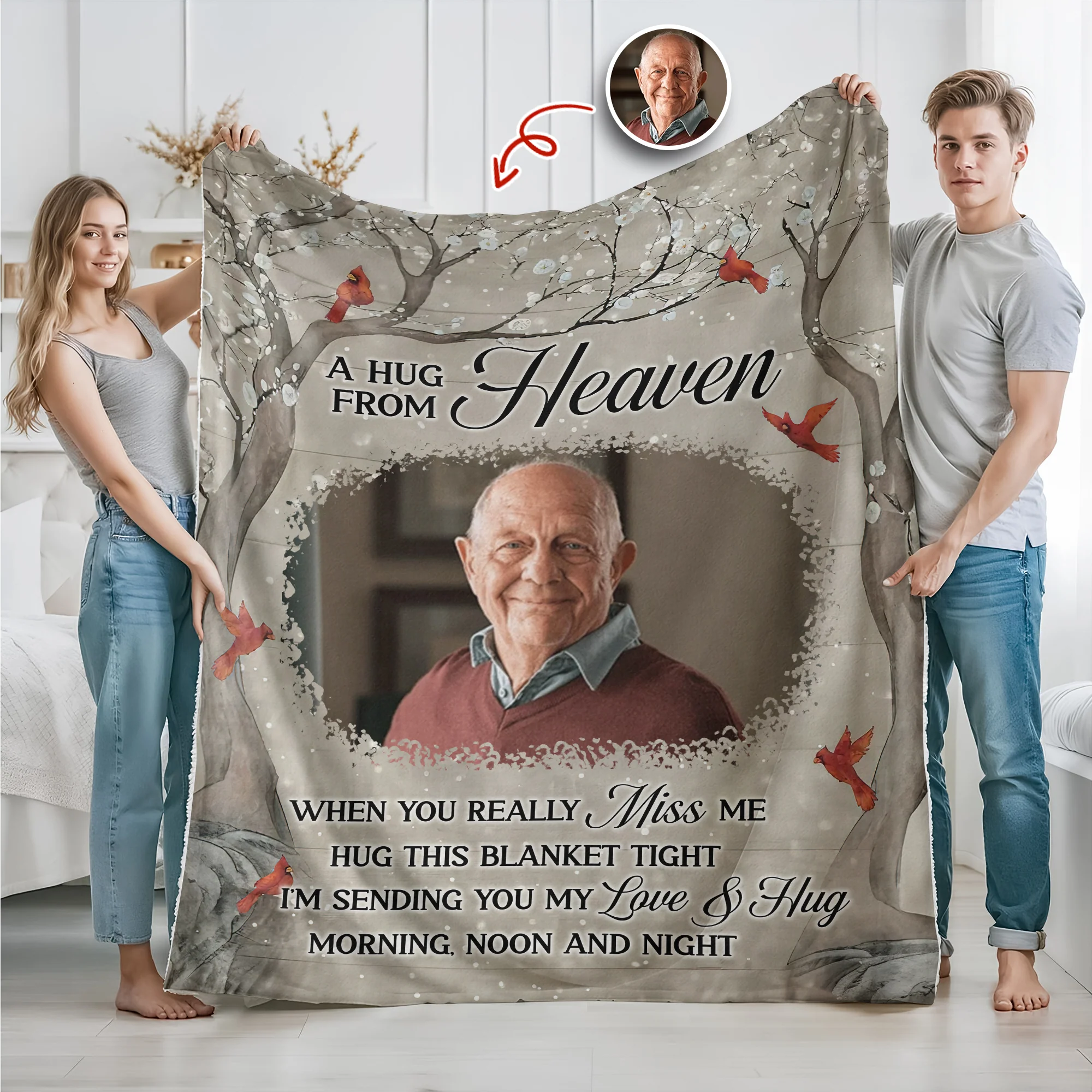 Custom Photo Family Christmas Memorial Blanket Gifts for Family, Friends HO82 894452 - Image 2