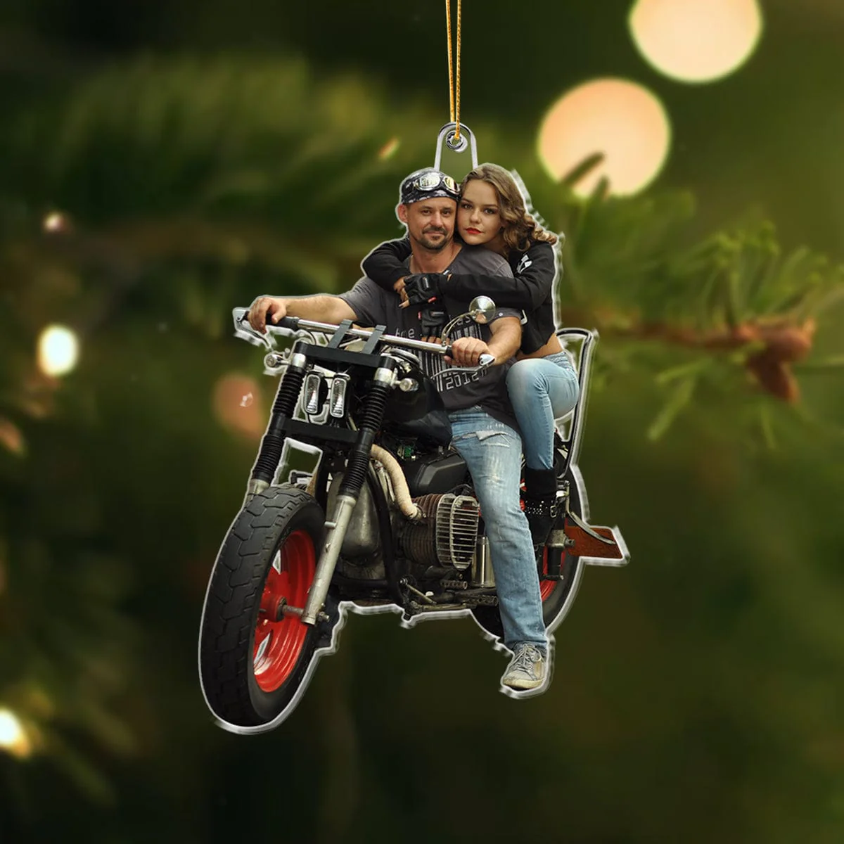 Custom Photo For Motorcycle Couple Acrylic Ornament N304 889820 - Image 4
