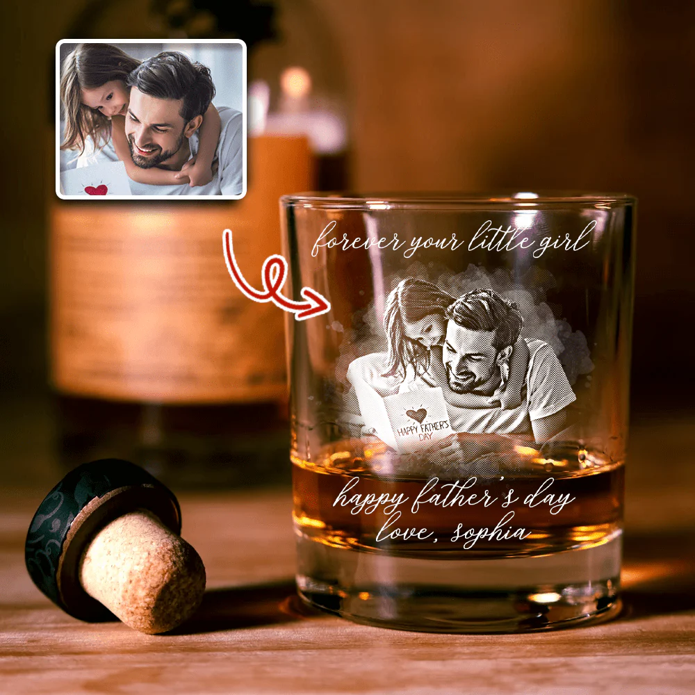 Custom Photo Forever Your Little Girl & Dad Christmas Print Rock Glass TA29 HO82 890488 - Image 11