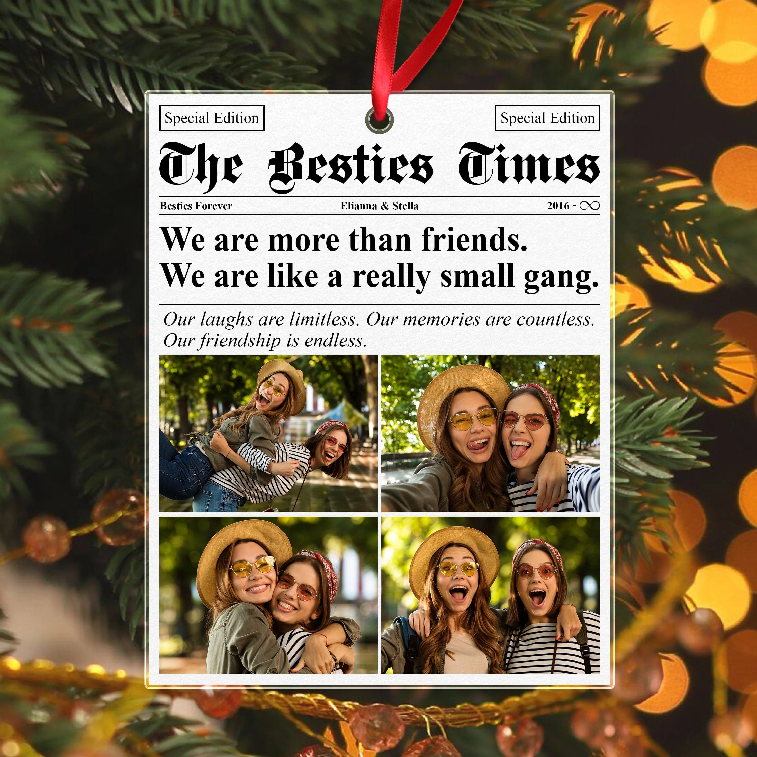 Custom Photo Friendship Newspaper Best Friend Christmas Acrylic Ornament HO82 893318 - Image 4