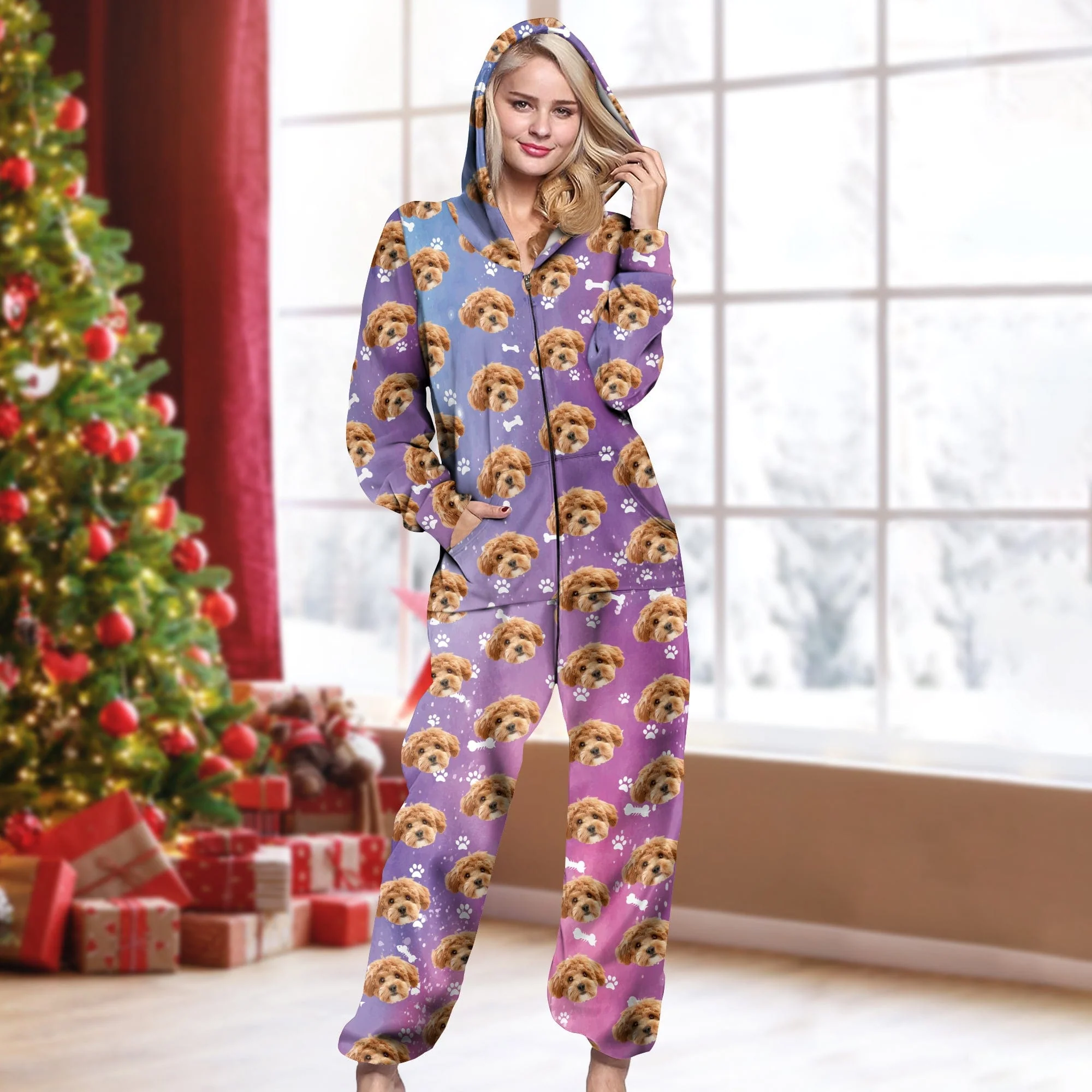 Custom Photo Galaxy Onesie Pajamas For Dog Lovers HO82 893230 - Image 3
