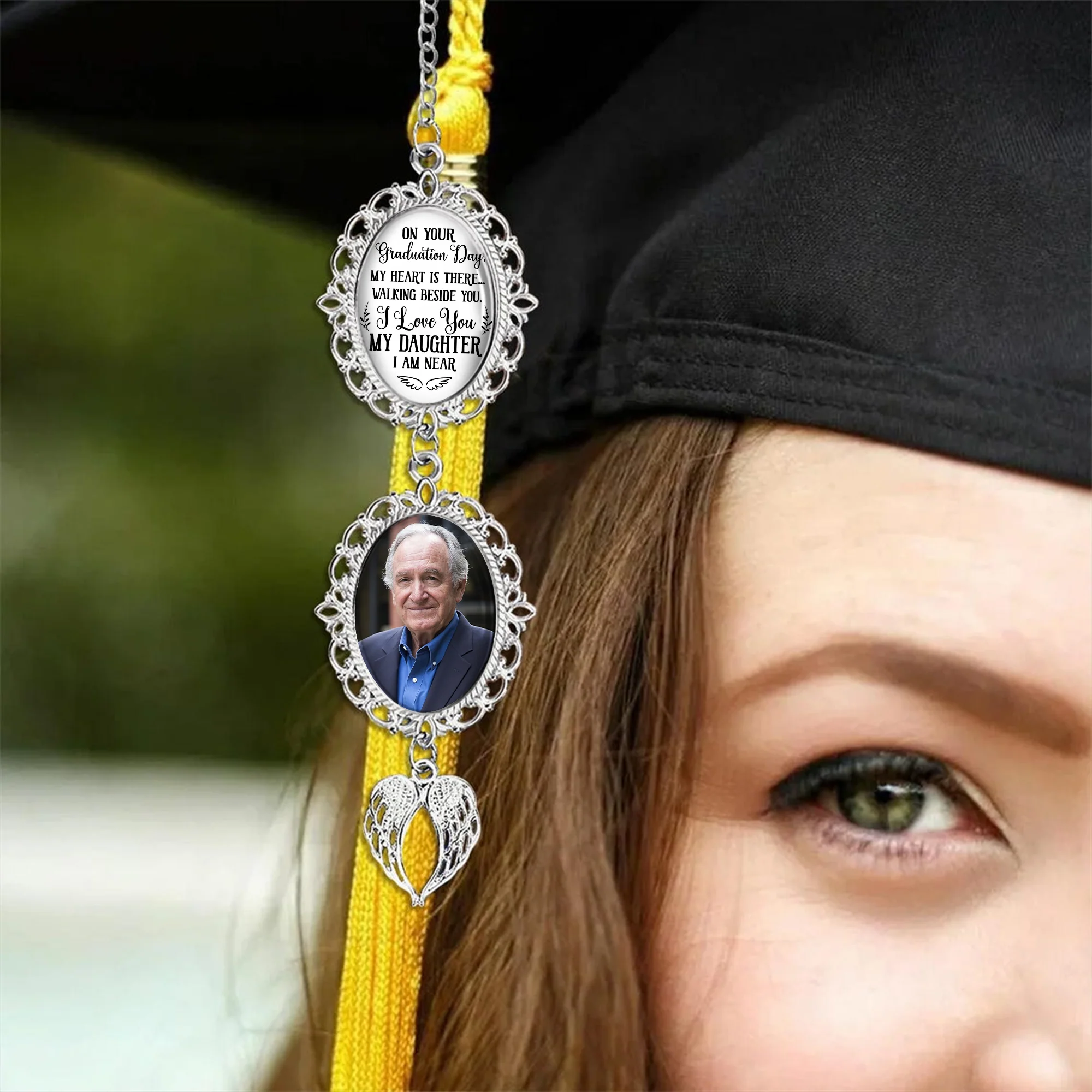 Custom Photo Graduation Tassel Charm With Angel Wings HO82 901366 - Image 4