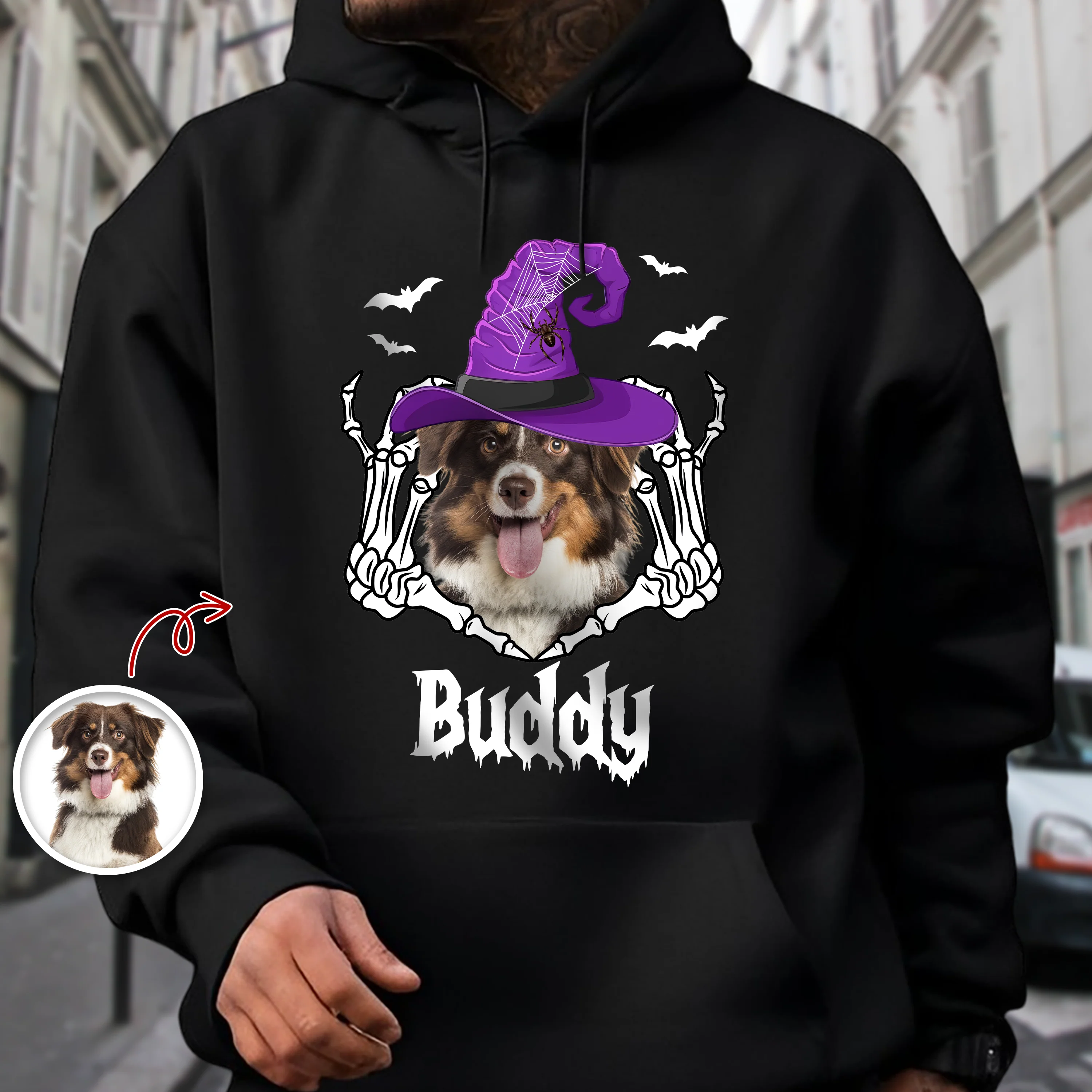 Custom Photo Halloween Dog Witch Dark Shirt HO82 900000 - Image 5