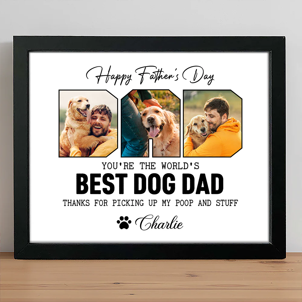 Custom Photo Happy Father's Day Best Dog Dad Picture Frame Gift For Father's Day HO82 893970 - Image 6