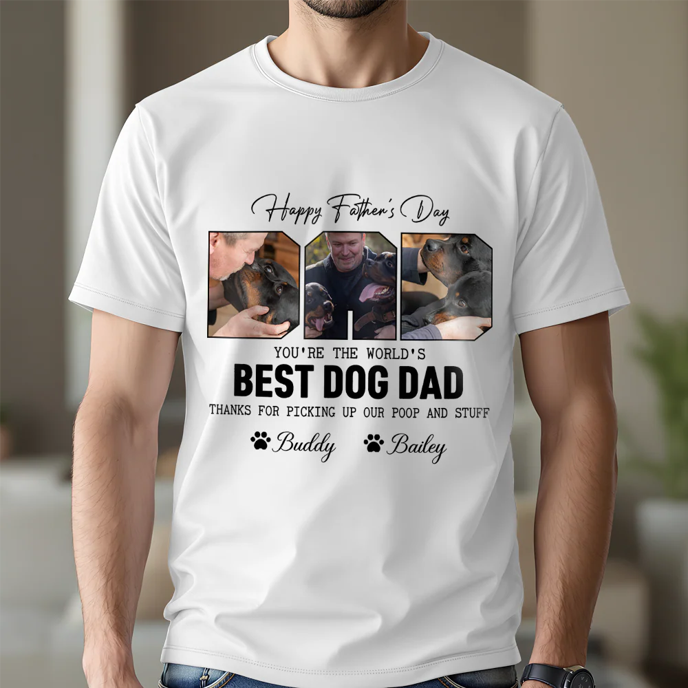 Custom Photo Happy Father's Day Best Dog Dad Shirt Gift For Father's Day HO82 893968 - Image 2