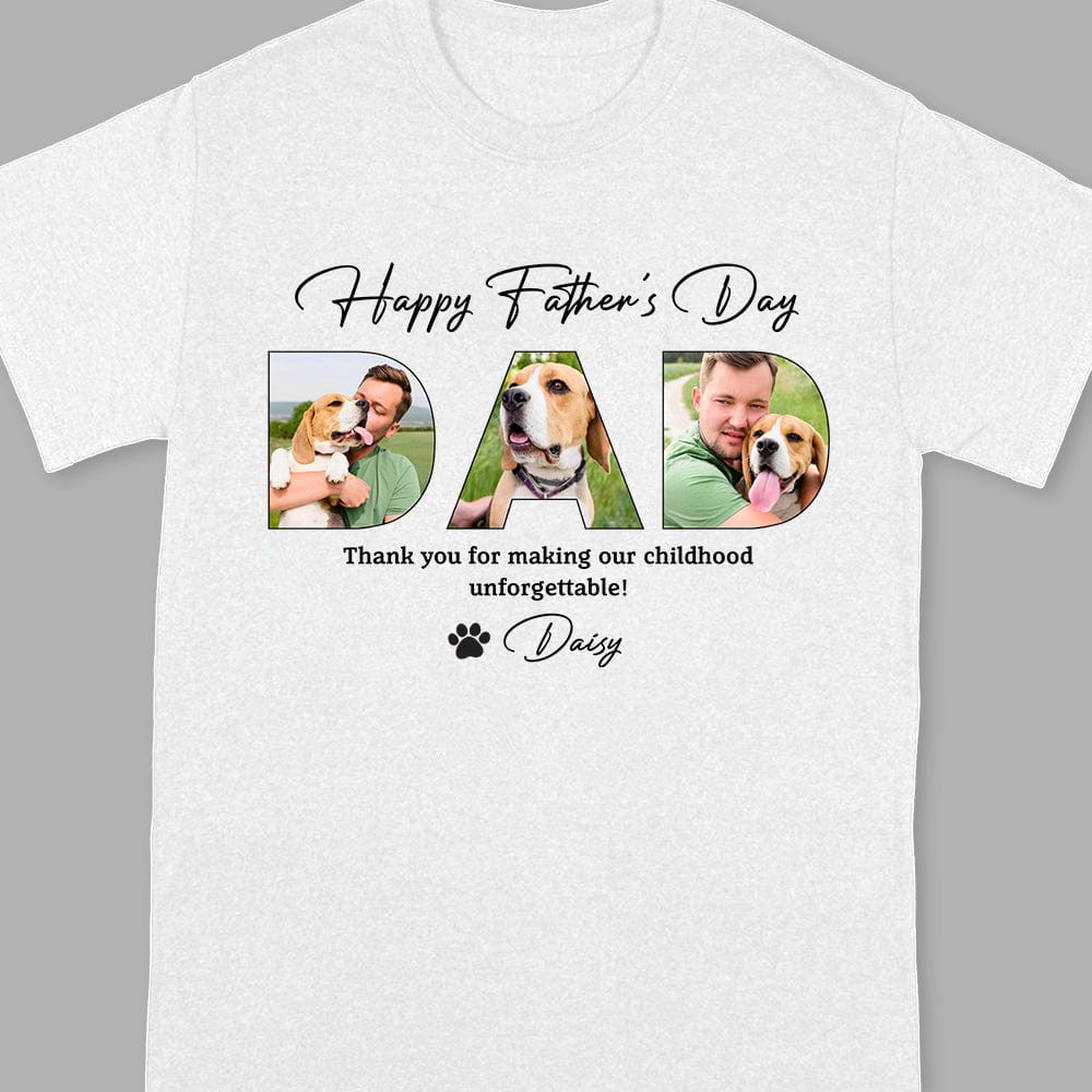 Custom Photo Happy Father's Day, Dog Dad Family Shirt DA199 890178 - Image 3