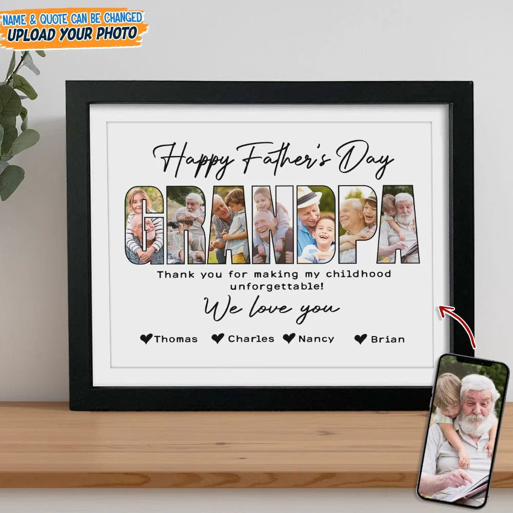 Custom Photo Happy Father's Day Grandpa Picture Frame N304 889160