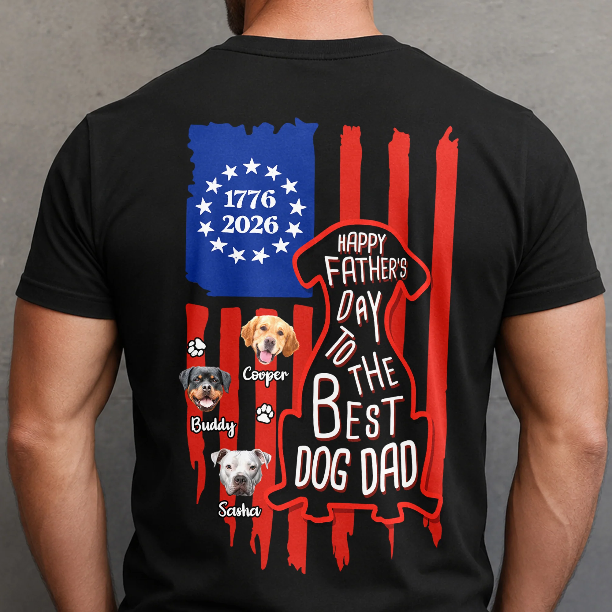 Custom Photo Happy Father's Day To Best Dog Dad Flag Back Comfort Shirt HO82 902792 - Image 6
