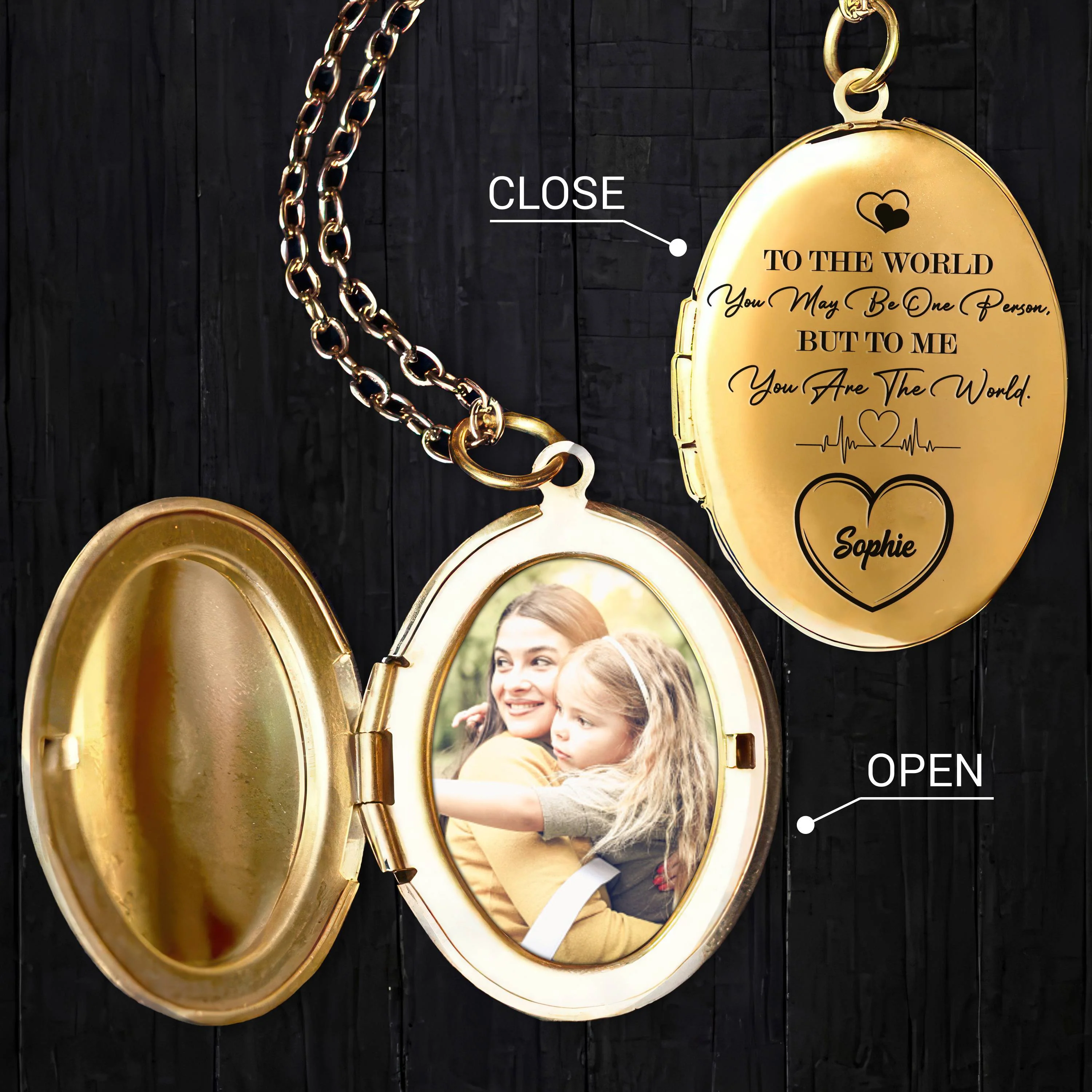 Custom Photo Happy Mother's Day Gift To Me You Are The World Locket Necklace HO82 893658 - Image 3
