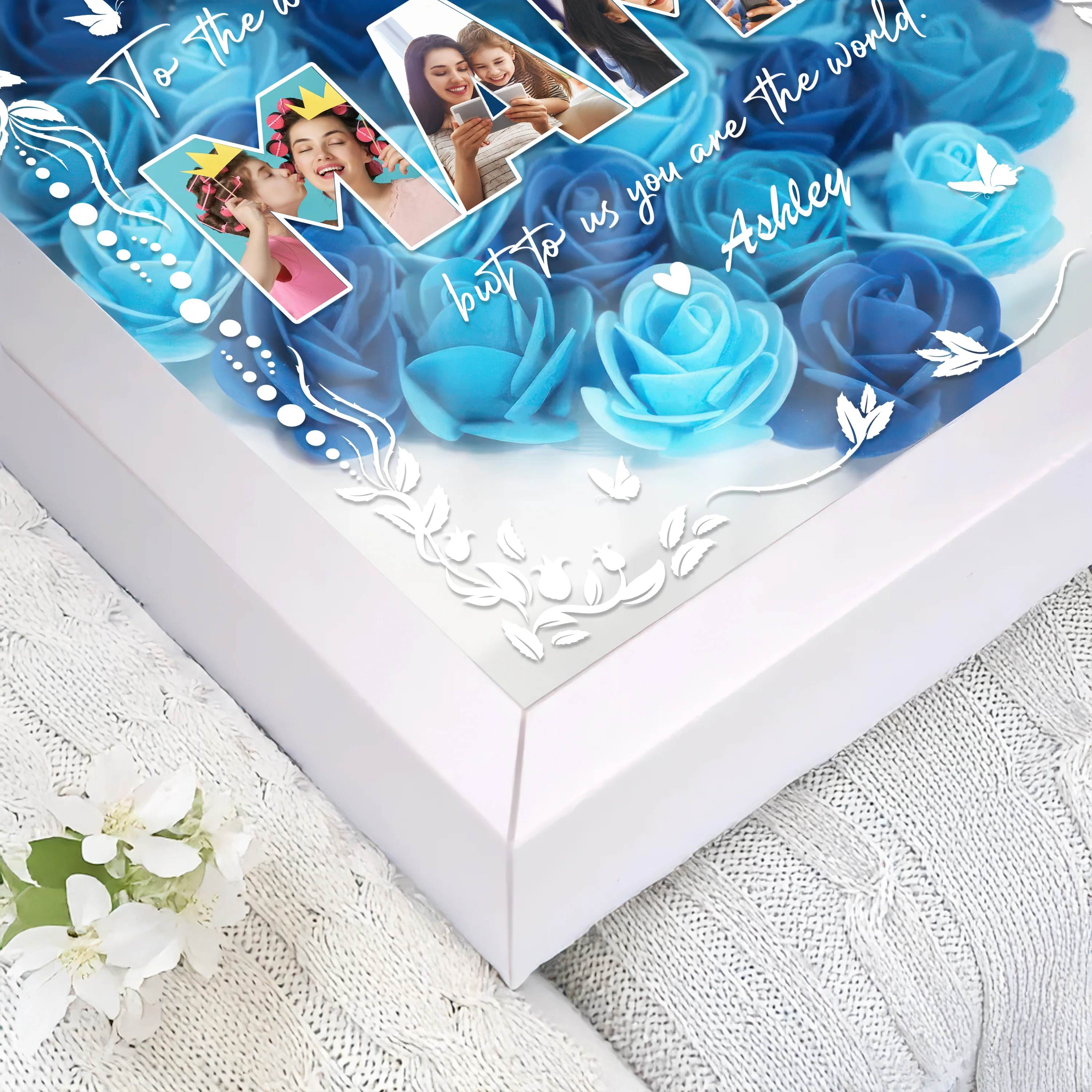 Custom Photo Happy Mother's Day Heart Flower Shadow Box HO82 893610 - Image 8