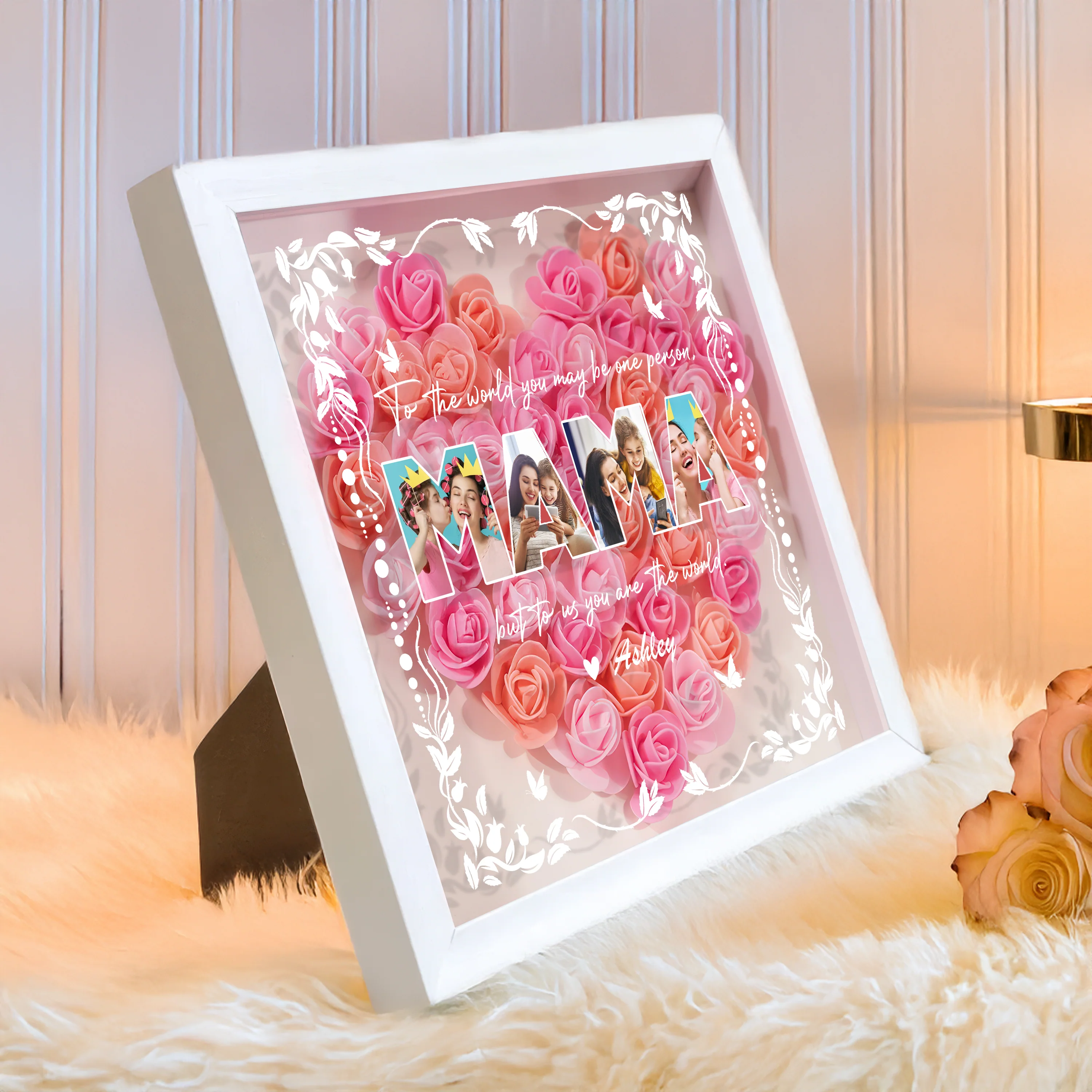 Custom Photo Happy Mother's Day Heart Flower Shadow Box HO82 893610 - Image 9