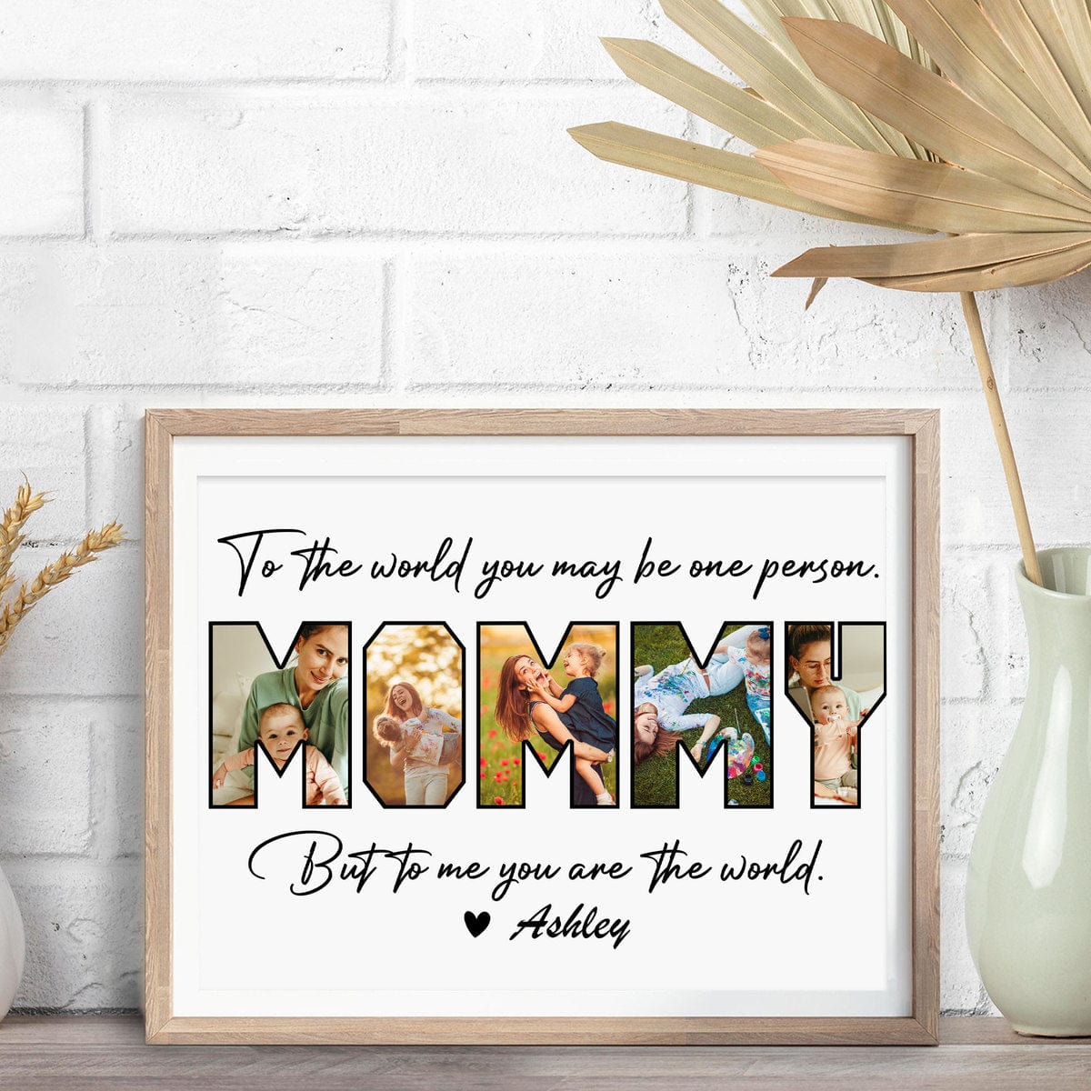 Custom Photo Happy Mother's Day Mom To Us You Are The World Family Picture Frame TA29 890348