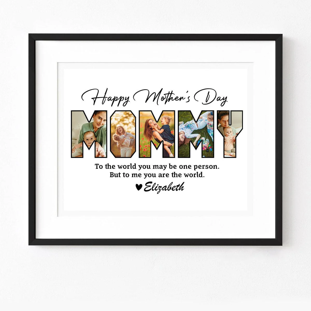 Custom Photo Happy Mother's Day Mom To Us You Are The World Family Picture Frame TA29 890348 - Image 2