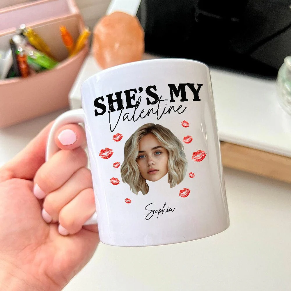 Custom Photo He/She's My Valentine Couple Mug HO82 893362 - Image 2