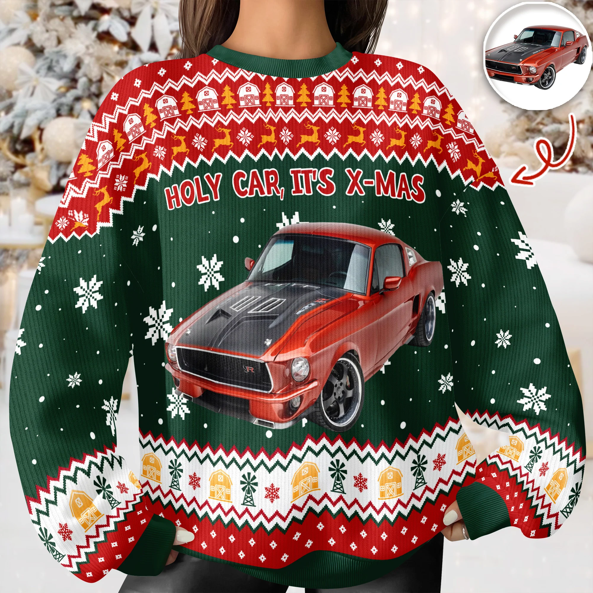 Custom Photo Holy Car, It'S X-Mas Ugly Sweater HO82 900548 - Image 8