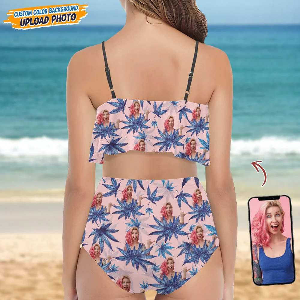 Custom Photo Human And Weed Bikini Swimsuit N304 889322 - Image 2