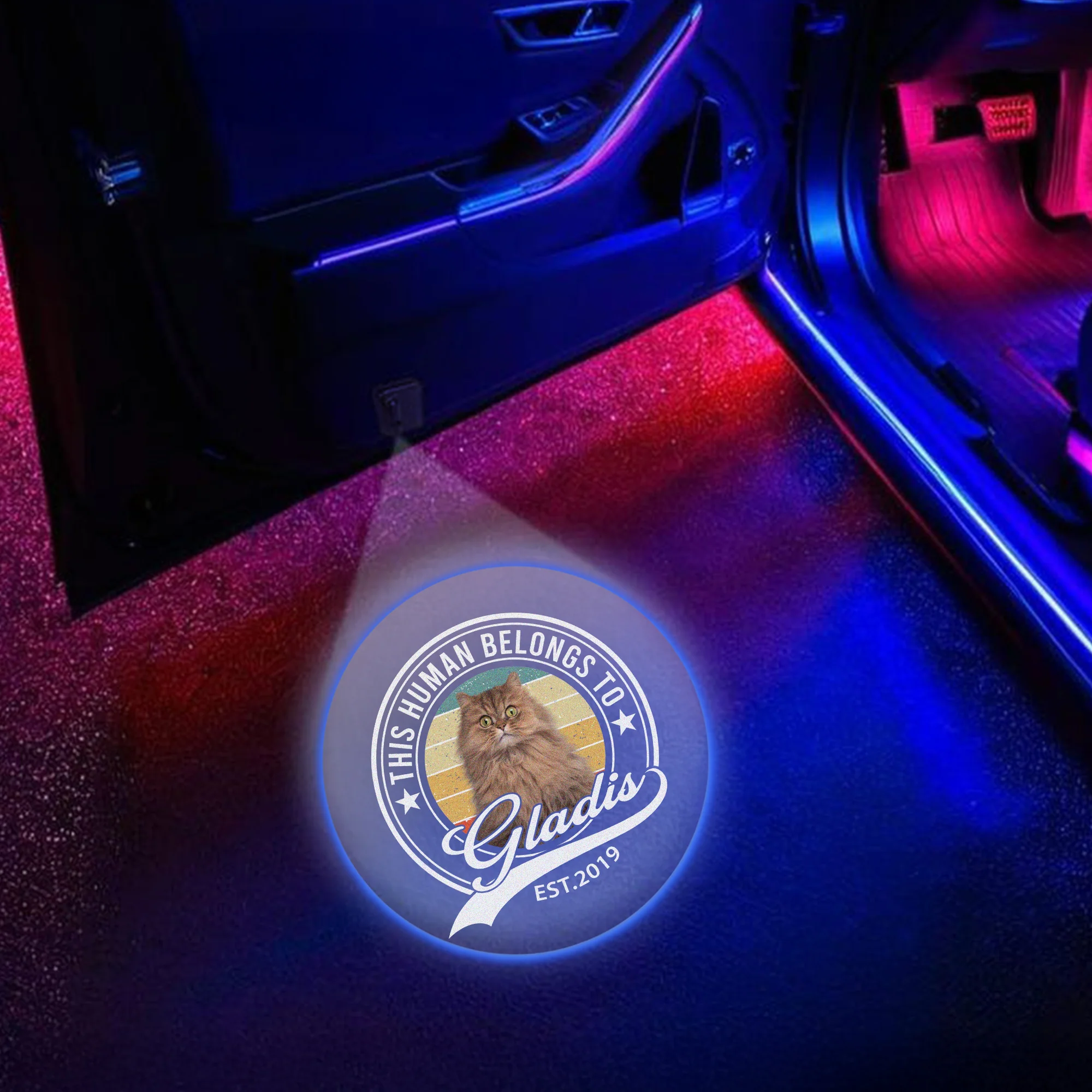 Custom Photo Human Belongs To Dog Cat Pet Car Door Projector Light HO82 894356 - Image 2