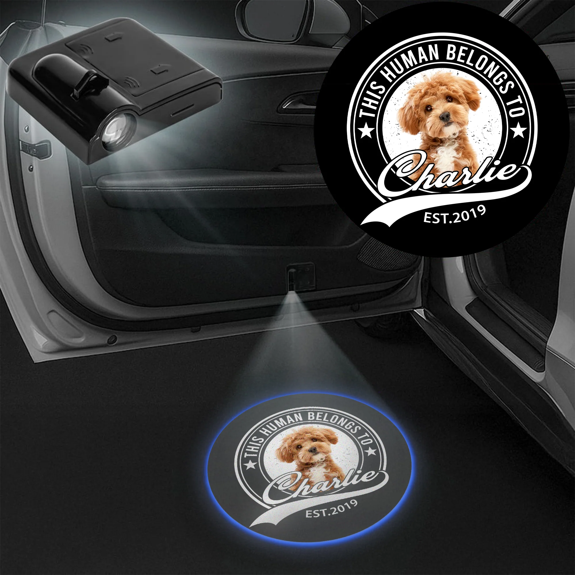 Custom Photo Human Belongs To Dog Cat Pet Car Door Projector Light HO82 894356 - Image 4