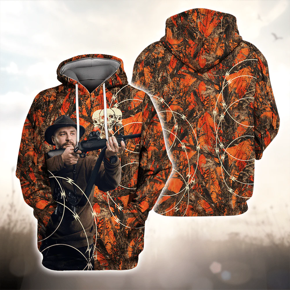 Custom Photo Hunting With Camouflage Background T-Shirt N304 889846 - Image 4