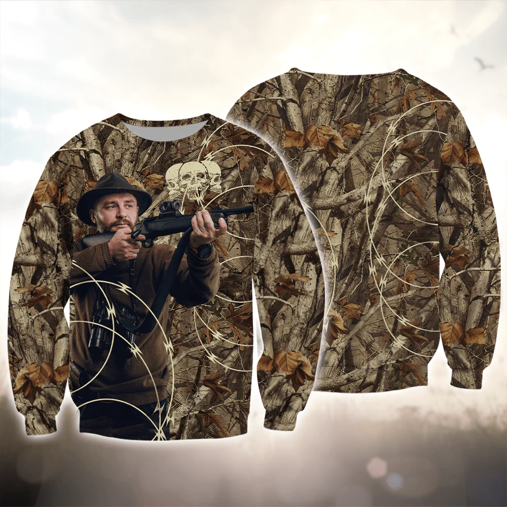 Custom Photo Hunting With Camouflage Background T-Shirt N304 889846 - Image 6