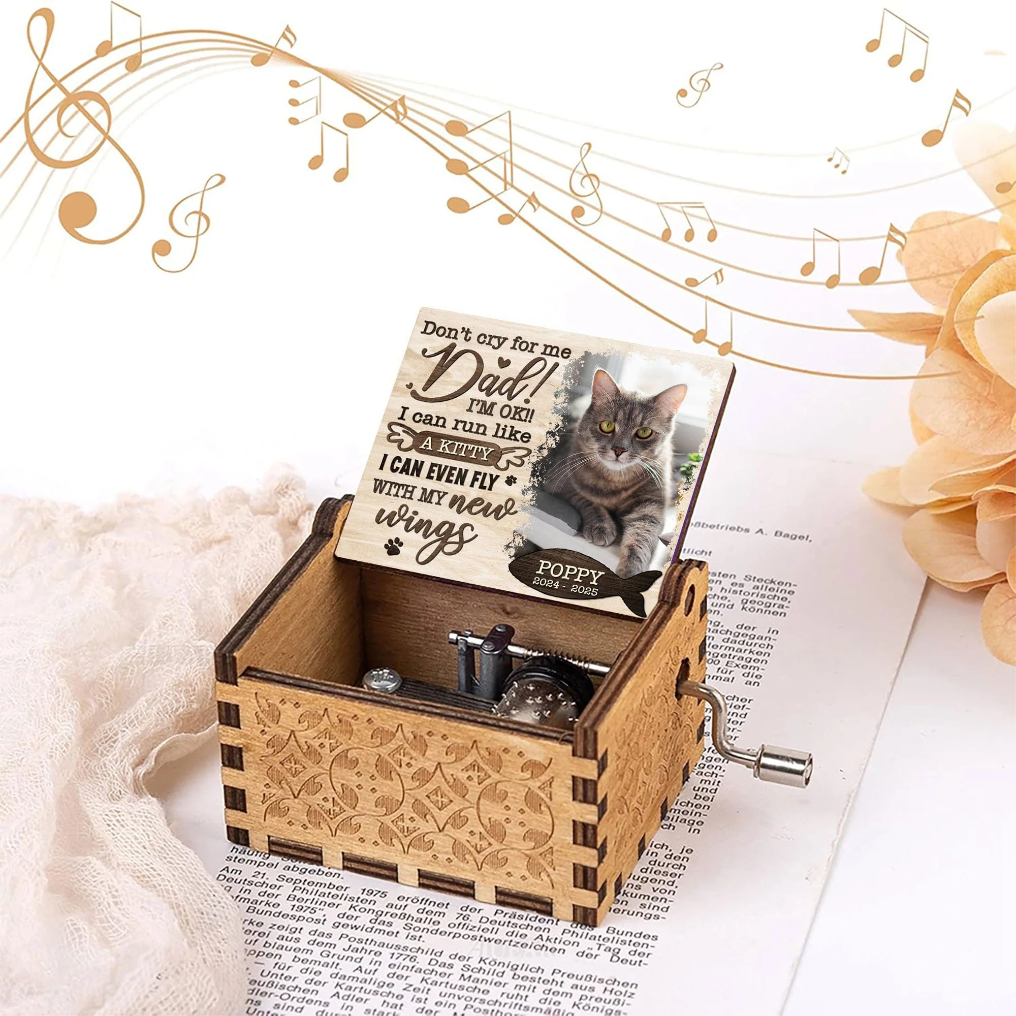 Custom Photo I Can Run With My New Wings Dog Cat Memorial Music Box HO82 893500 - Image 11