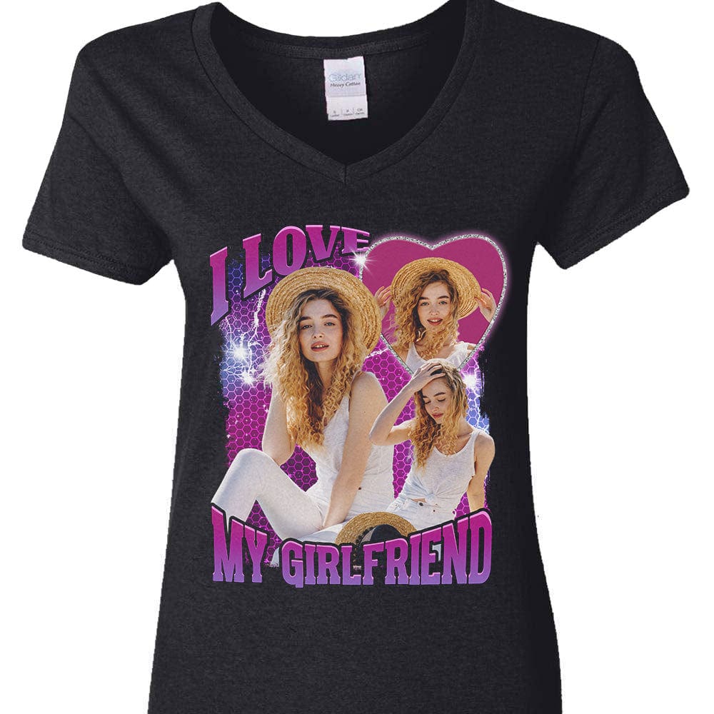 Custom Photo I Love My Girlfriend Valentine Dark Shirt K228 889966 - Image 2