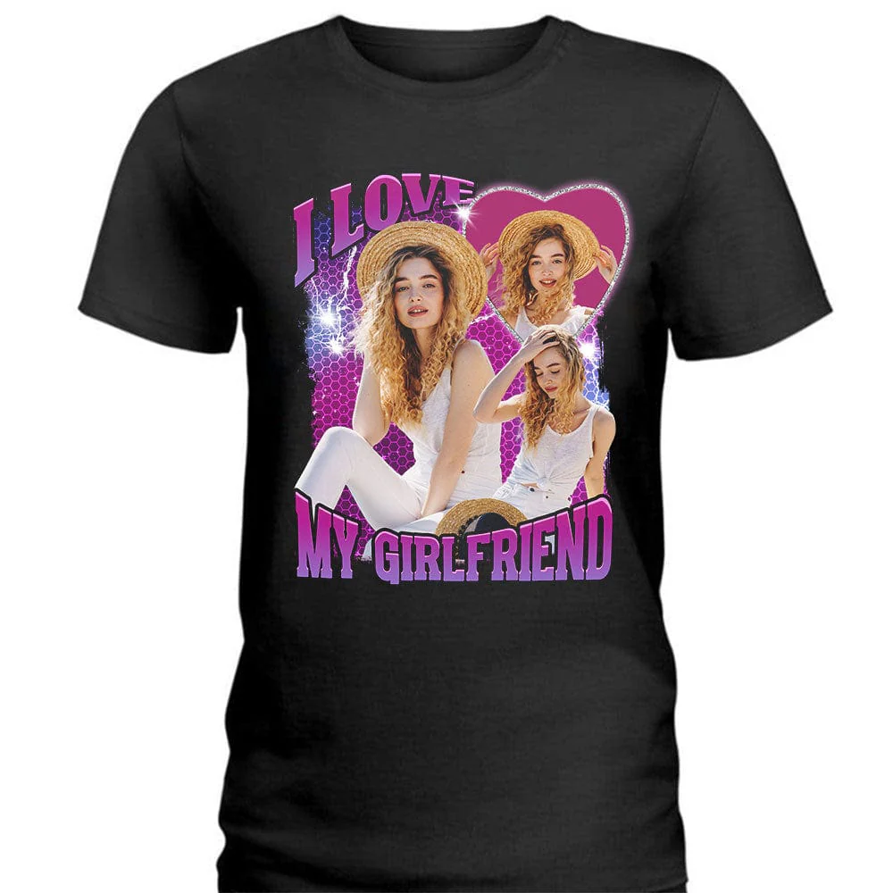 Custom Photo I Love My Girlfriend Valentine Dark Shirt K228 889966 - Image 3