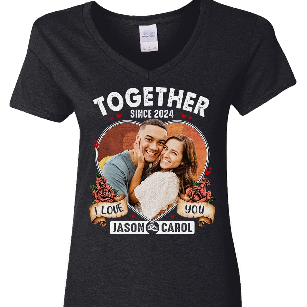 Custom Photo I Love You Together Since Couple Dark Shirt TA29 890192 - Image 4