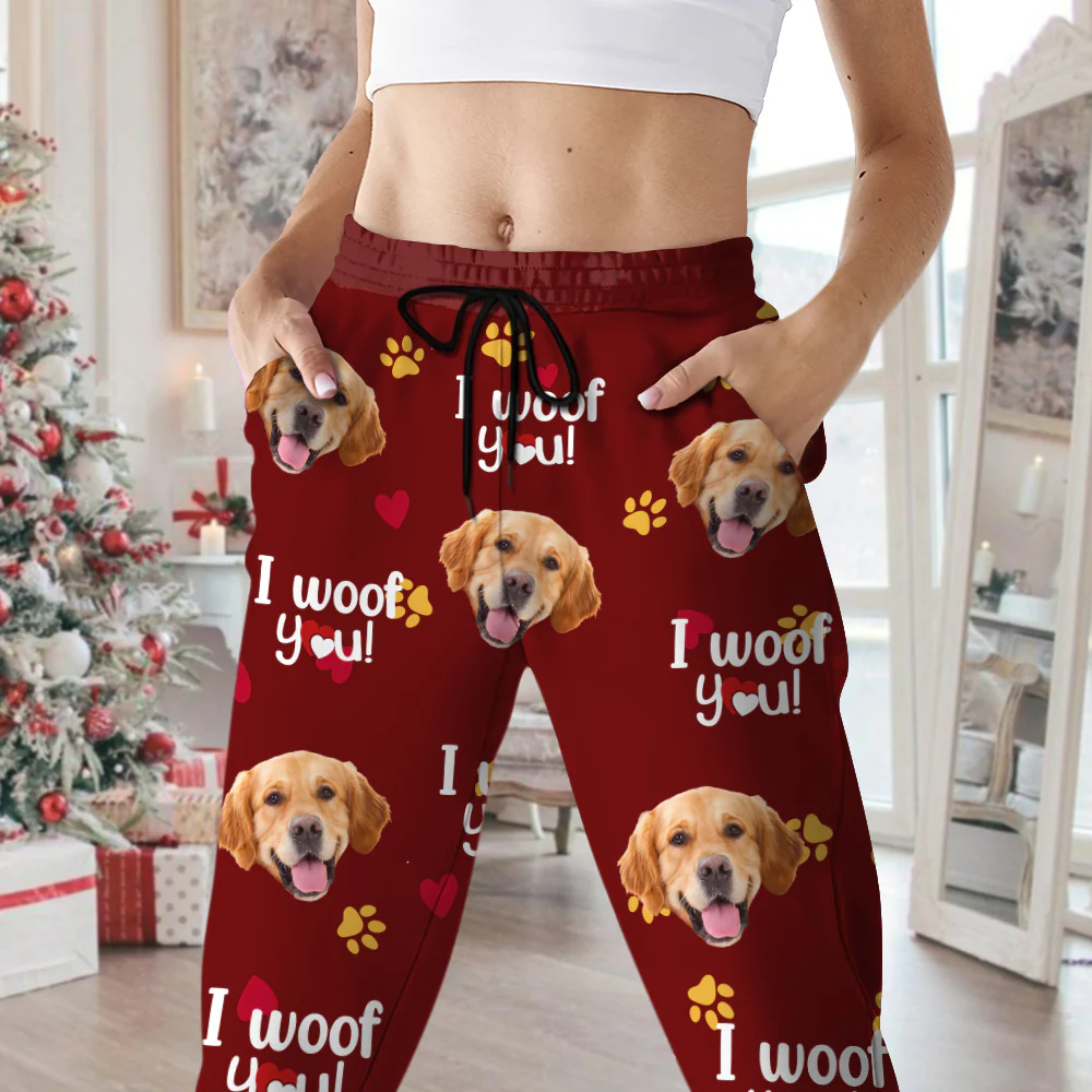 Custom Photo I Woof/Meow You Sweatpants Gift For Pet Lovers HO82 894414 - Image 2