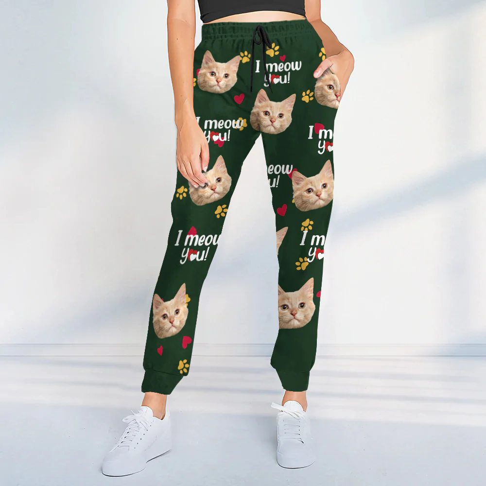 Custom Photo I Woof/Meow You Sweatpants Gift For Pet Lovers HO82 894414 - Image 4