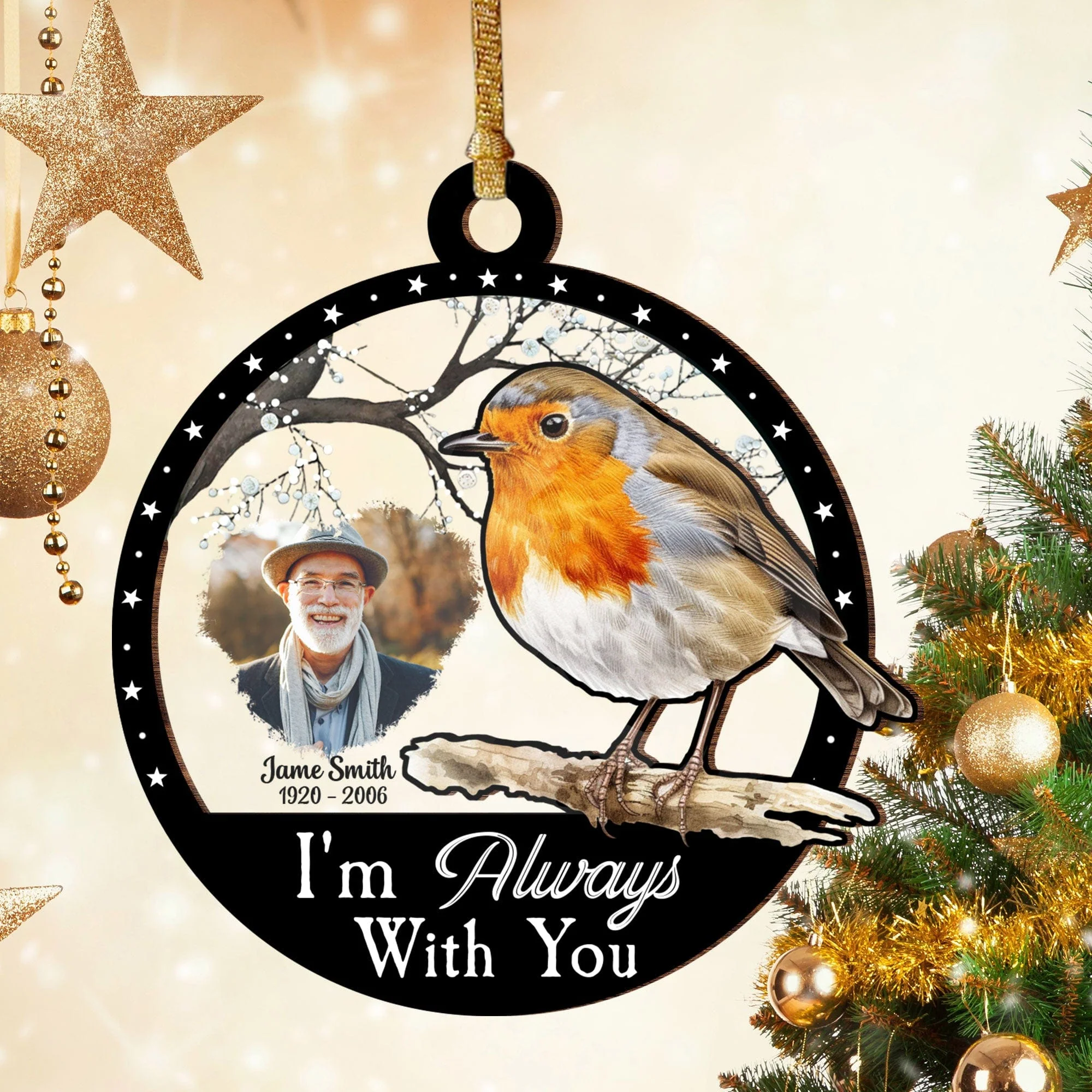 Custom Photo I'm Always With You Memorial Wood And Acrylic Ornament HO82 891138 - Image 3