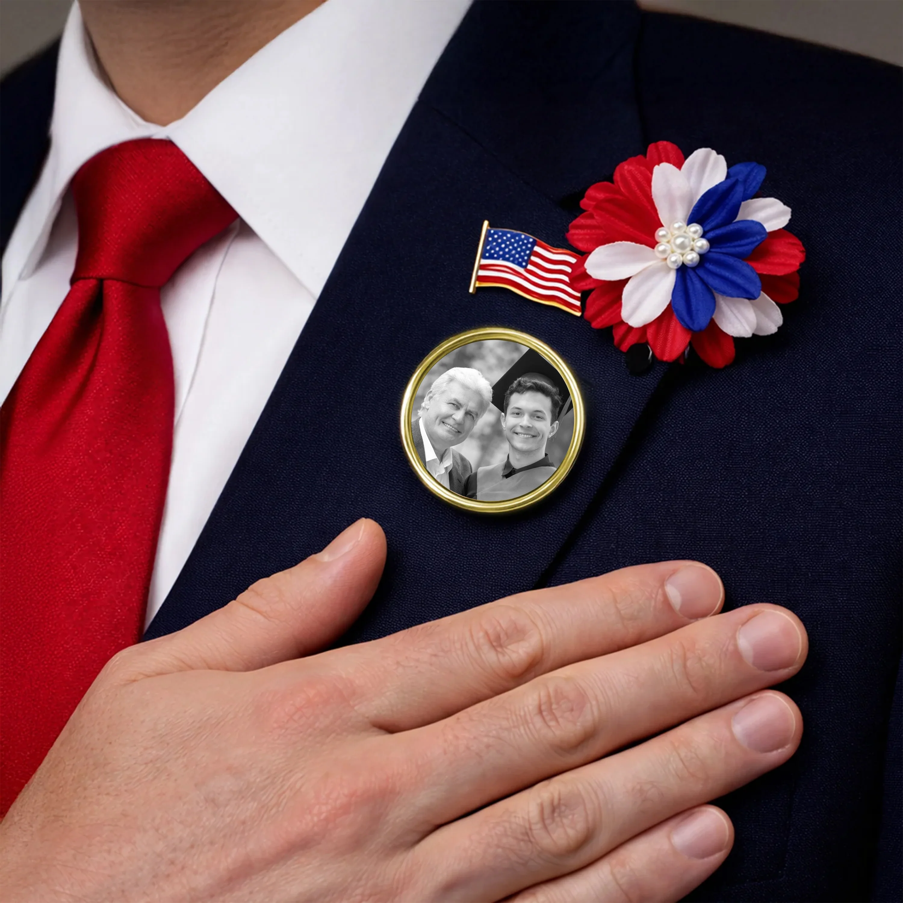 Custom Photo In Loving Memory Memorial Lapel Pin - Gift for Graduation Day, Family Memorial Gifts HO82 901860 - Image 4