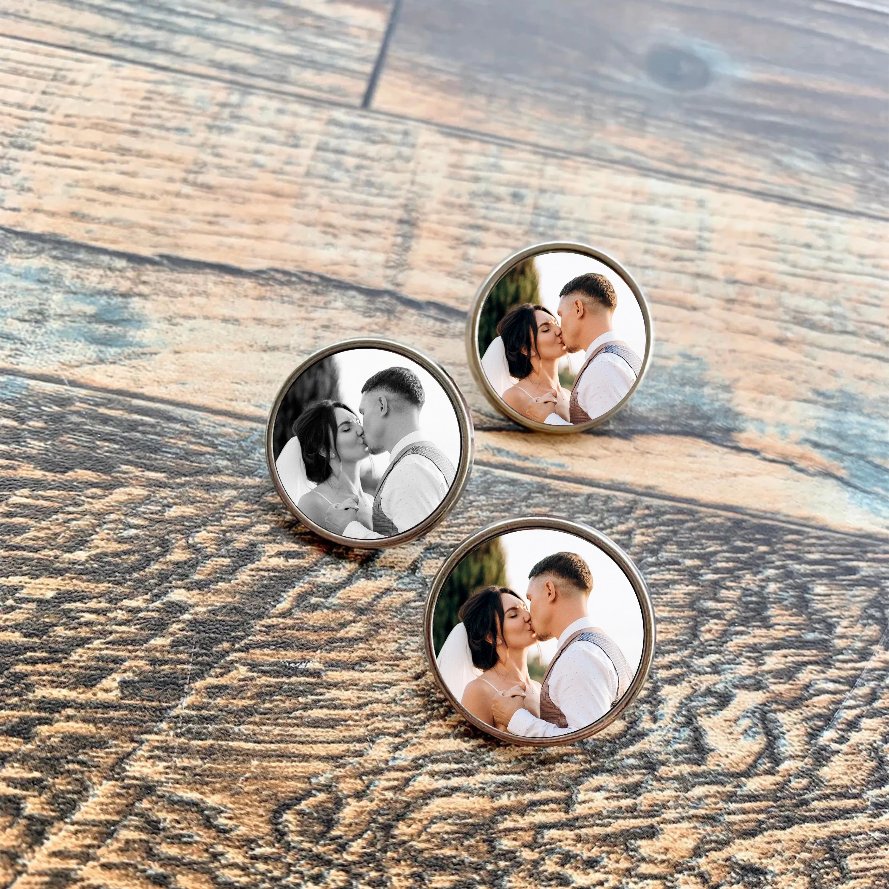 Custom Photo In Loving Memory Wedding Memorial Lapel Pin - Gift for Wedding Day, Groom Gifts HO82 901862 - Image 2