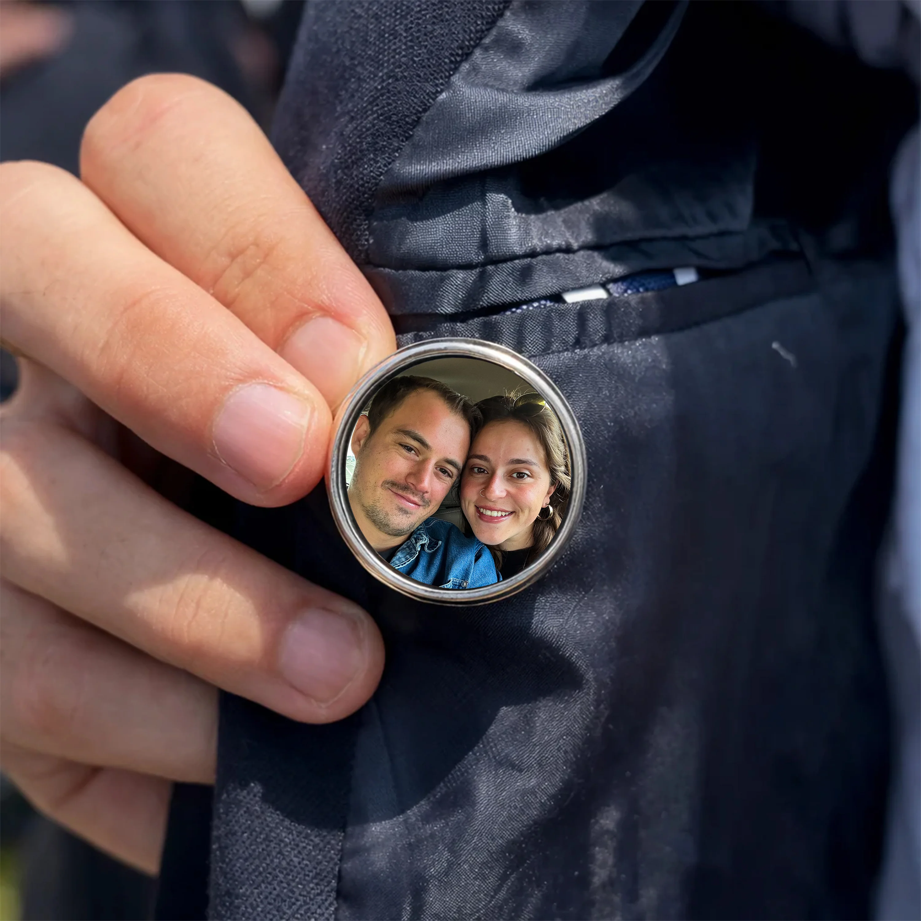 Custom Photo In Loving Memory Wedding Memorial Lapel Pin - Gift for Wedding Day, Groom Gifts HO82 901862 - Image 5