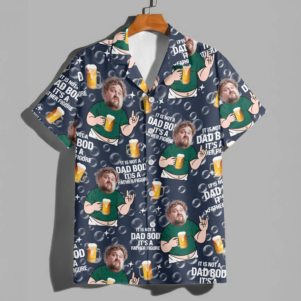 Custom Photo It Is Not A Dad Bob It's A Father Figure Familly Hawaii Shirt HO82 893750 - Image 4