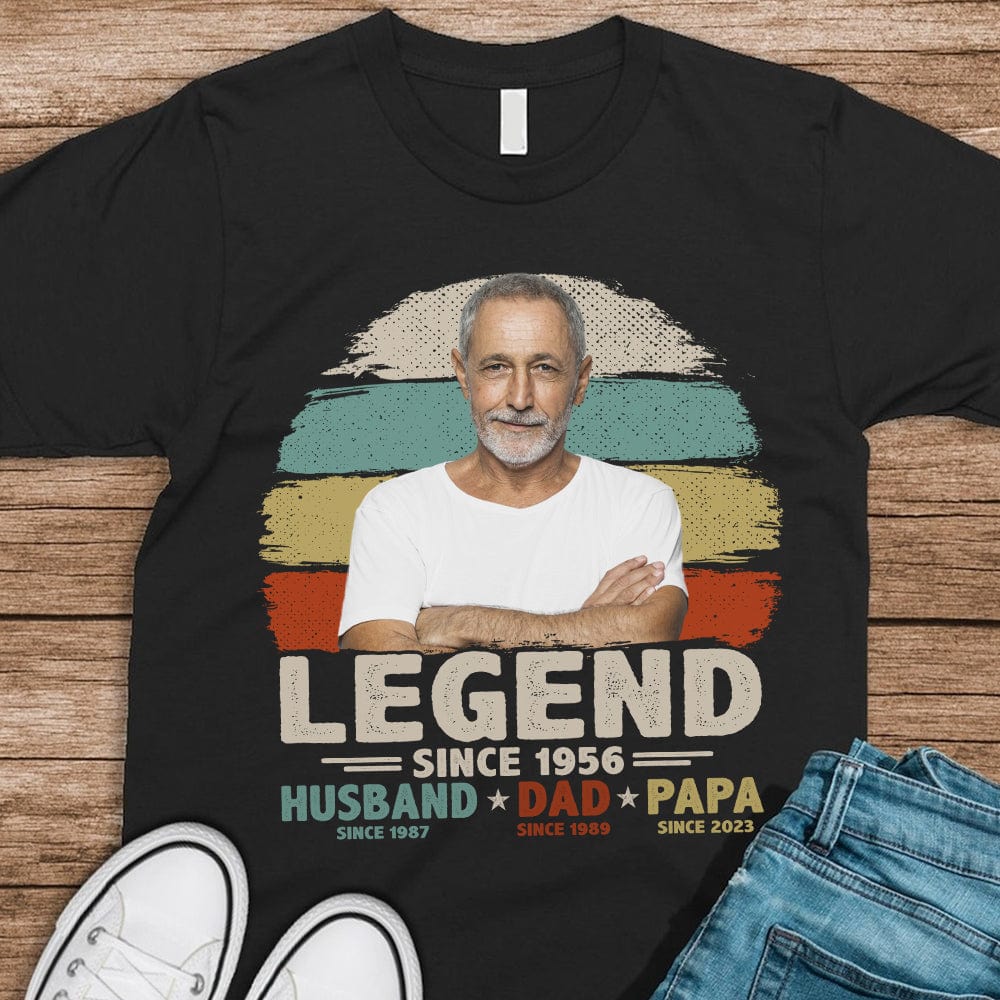 Custom Photo Legend Husband Dad Papa Dark Shirt Personalized Gift T286 890372 - Image 3