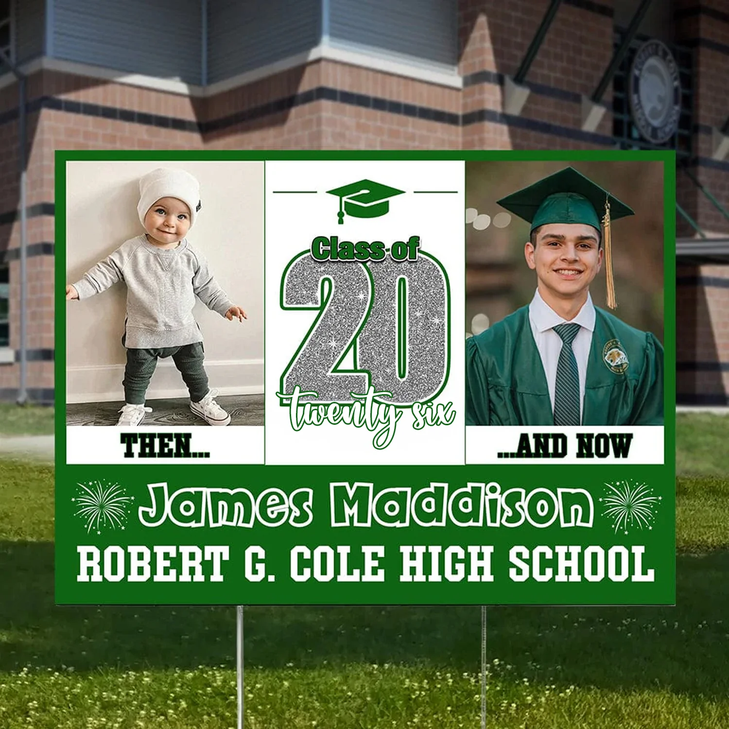 Custom Photo Let's Make Memories All Grown Up Class Of 2025 Graduation Yard Sign HO82 893466