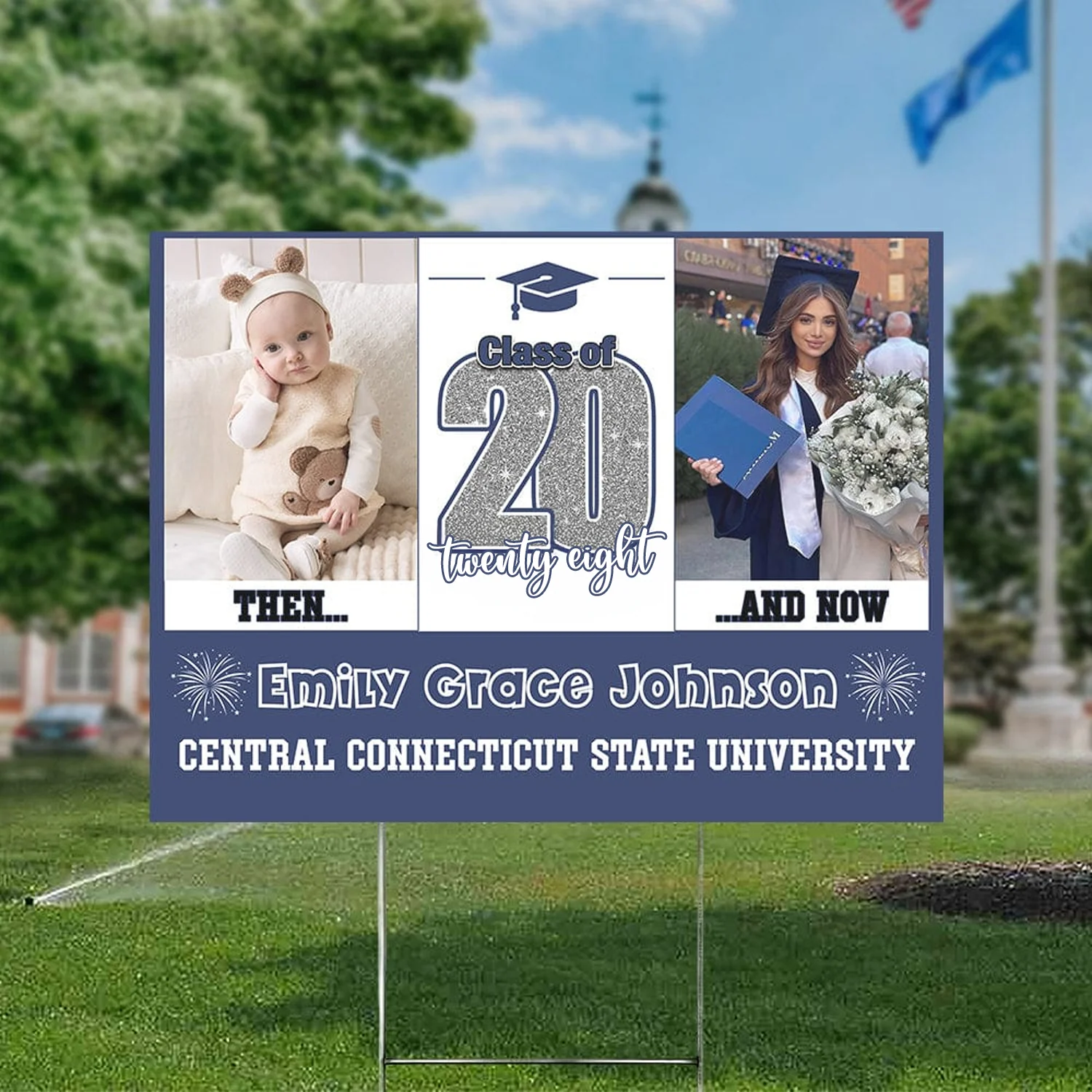 Custom Photo Let's Make Memories All Grown Up Class Of 2025 Graduation Yard Sign HO82 893466 - Image 12