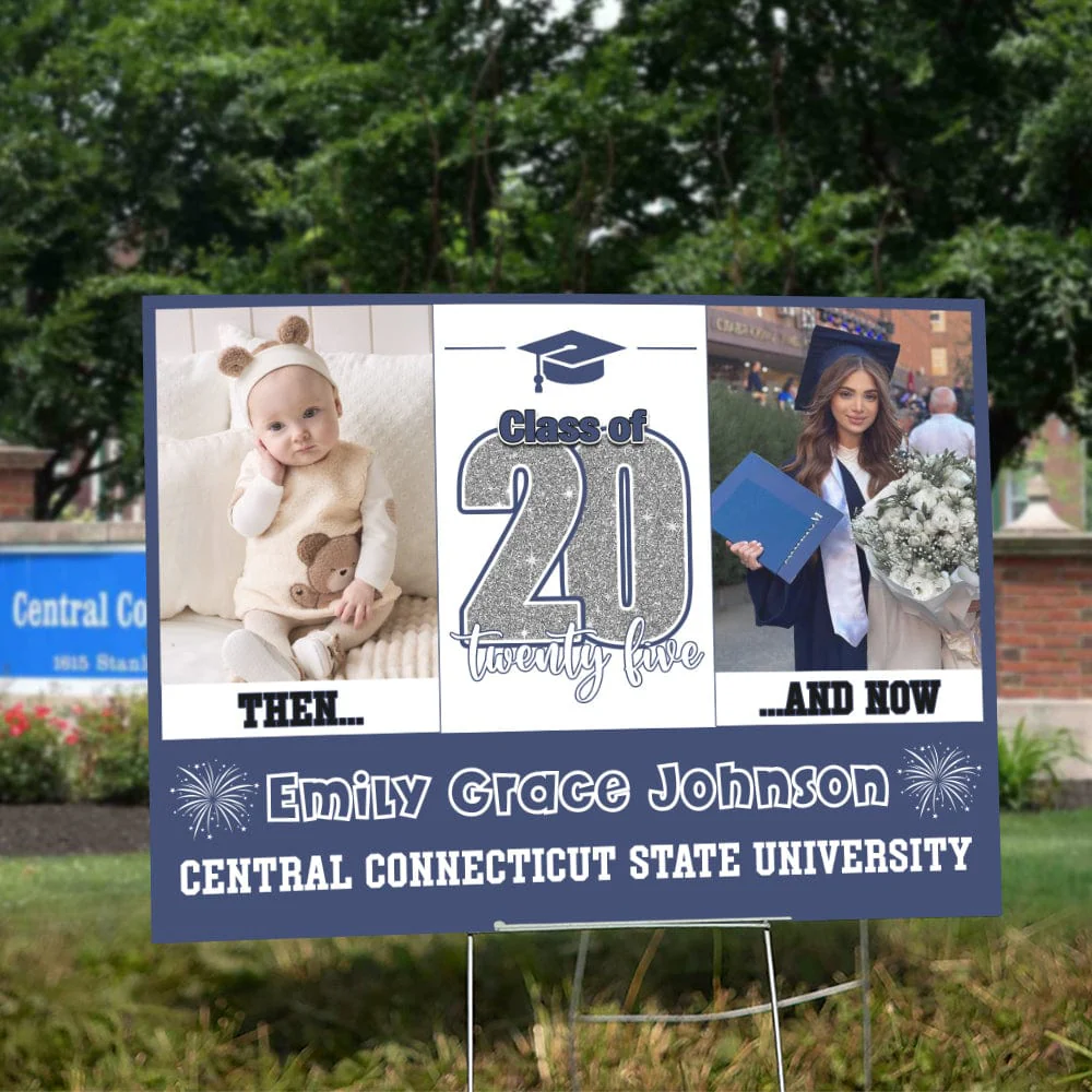 Custom Photo Let's Make Memories All Grown Up Class Of 2025 Graduation Yard Sign HO82 893466 - Image 2