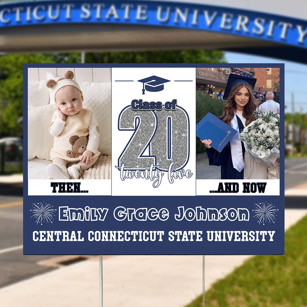 Custom Photo Let's Make Memories All Grown Up Class Of 2025 Graduation Yard Sign HO82 893466 - Image 3