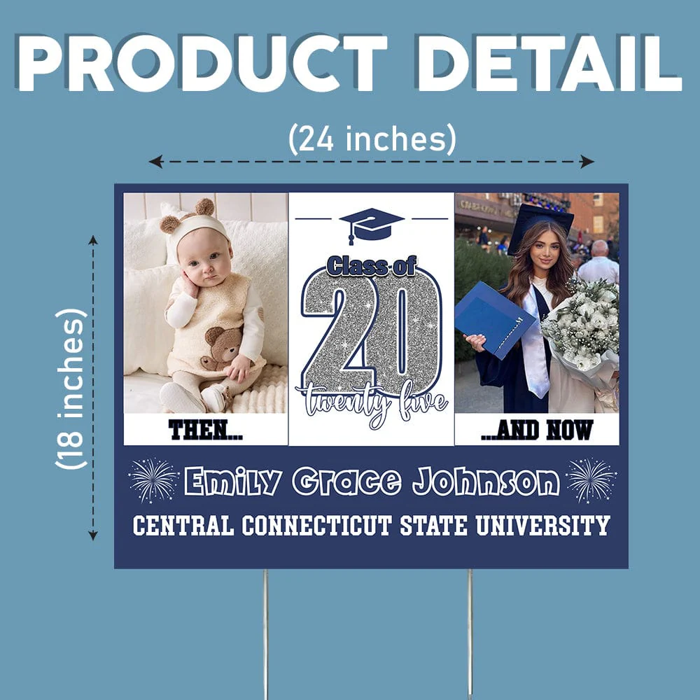 Custom Photo Let's Make Memories All Grown Up Class Of 2025 Graduation Yard Sign HO82 893466 - Image 6