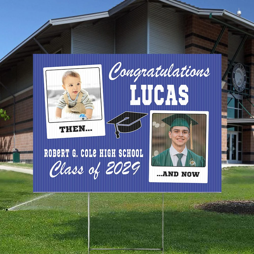 Custom Photo Let's Make Memories Class Of 2025 Graduation Yard Sign HO82 893458 - Image 8
